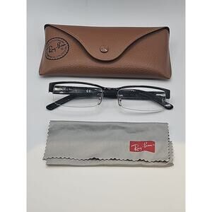 Ray Ban Eyeglasses, FRAMES ONLY, RB 6182 2502, 53-17-140, Black, Half Rim